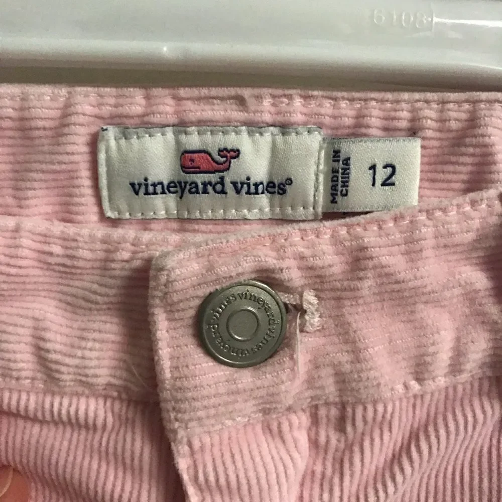 Vineyard Vines girls size 12 pink corduroy pants